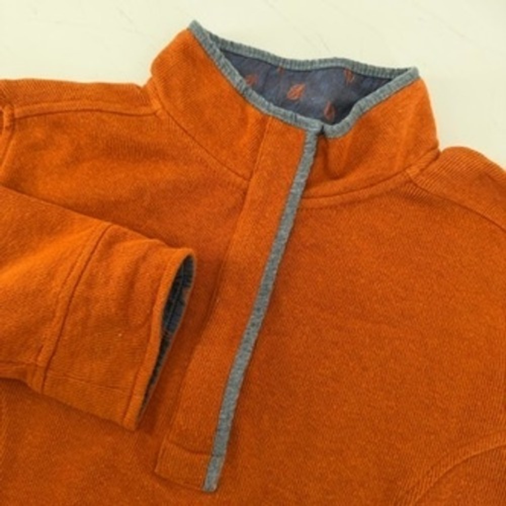 Orvis Womens Burnt Orange 100% Cotton Quarter Zip Pullover Sweater Size M‎ 48261